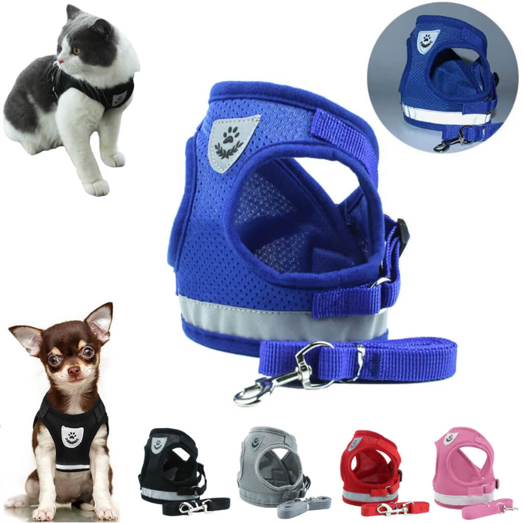 Coleira Peitoral Ajustável para Cães e Gatos - Conforto e Segurança