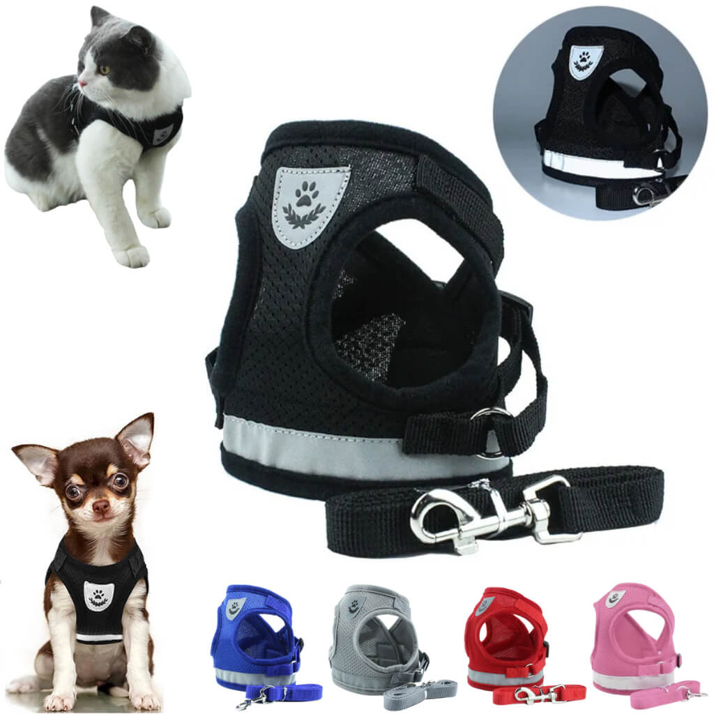 Coleira Peitoral Ajustável para Cães e Gatos - Conforto e Segurança