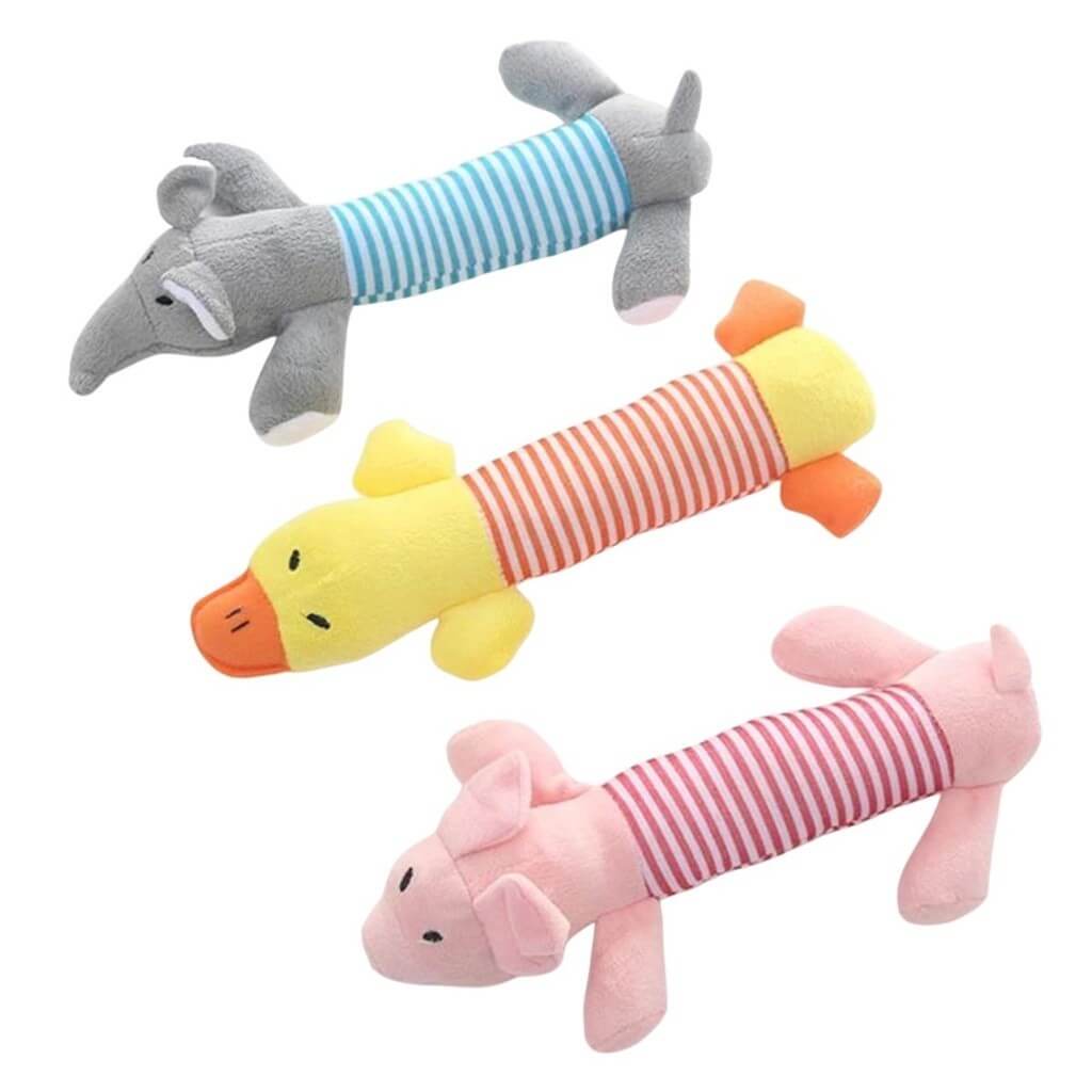 Combo de 3 Brinquedos de Pelúcia para Cães e Gatos