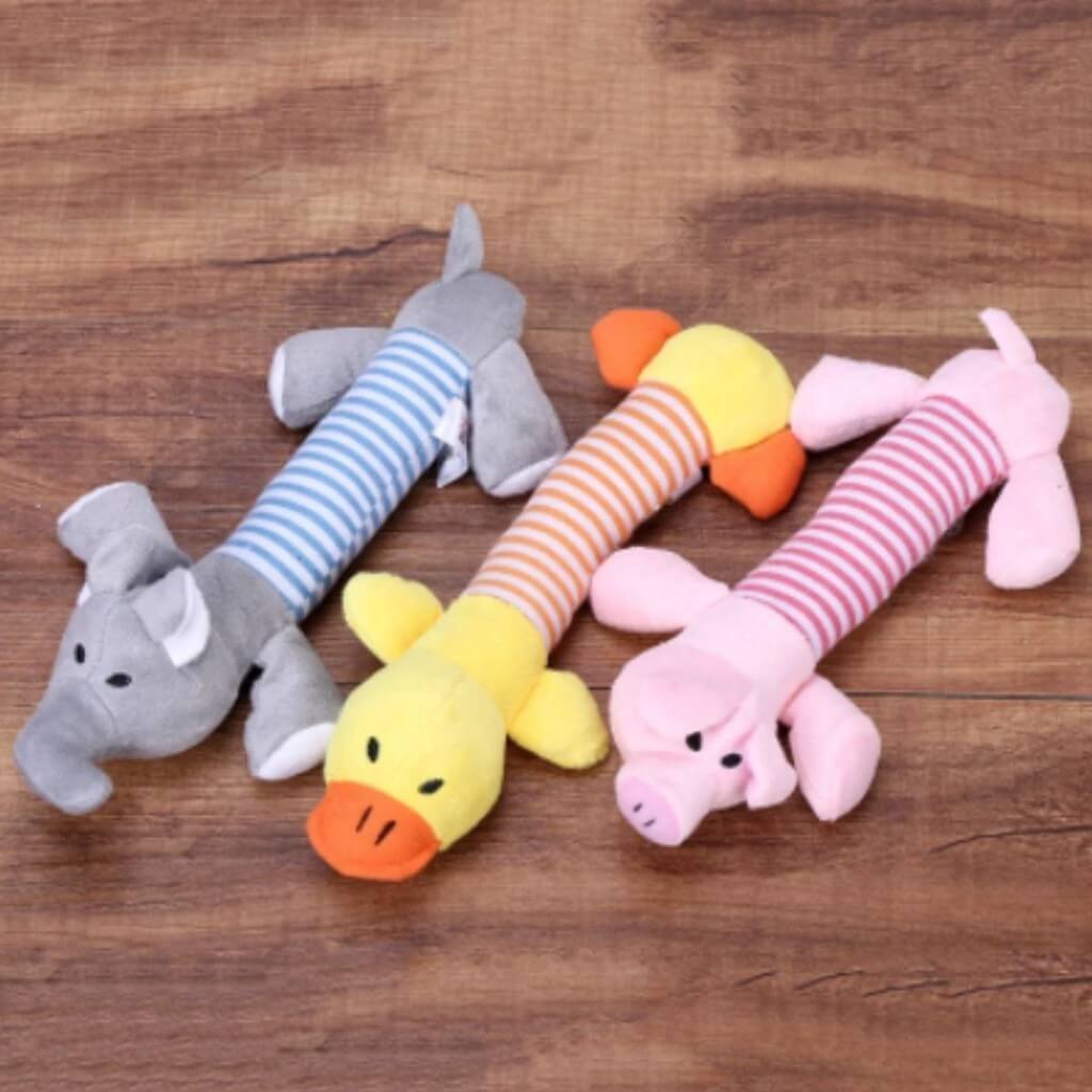 Combo de 3 Brinquedos de Pelúcia para Cães e Gatos