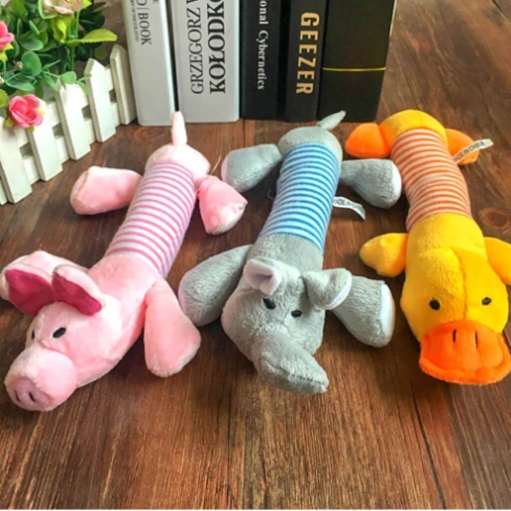 Combo de 3 Brinquedos de Pelúcia para Cães e Gatos