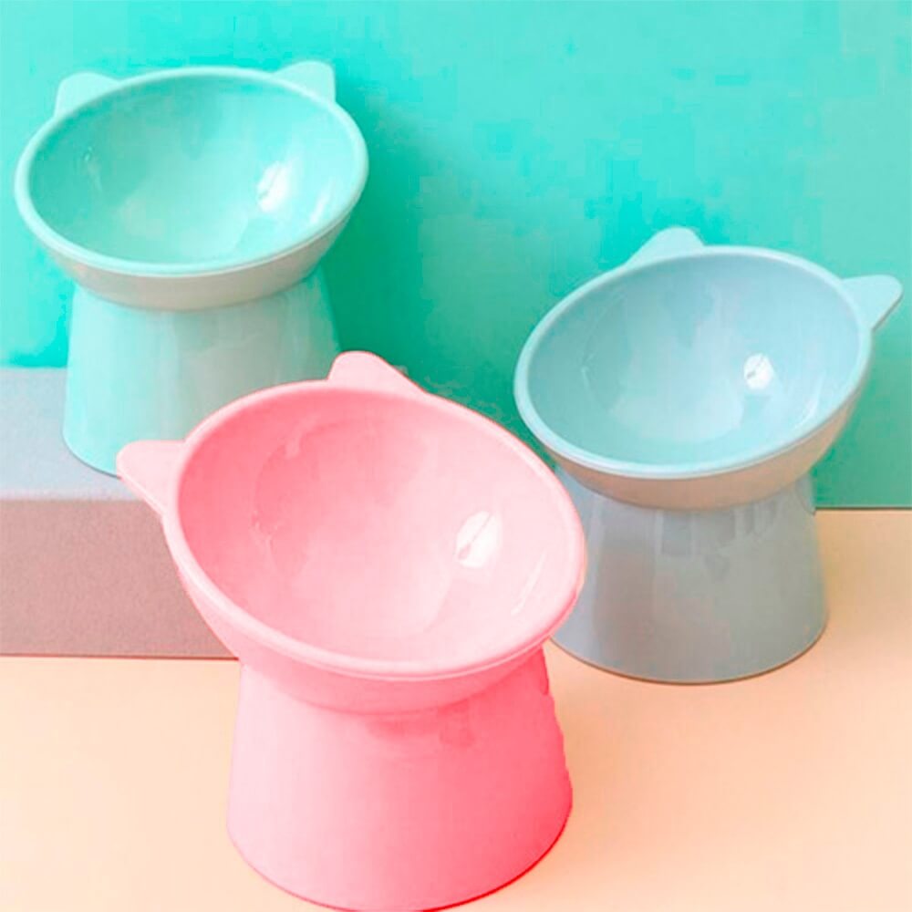 Comedouro Elevado e Ergonômico para Gatos - Bebedouro Integrado