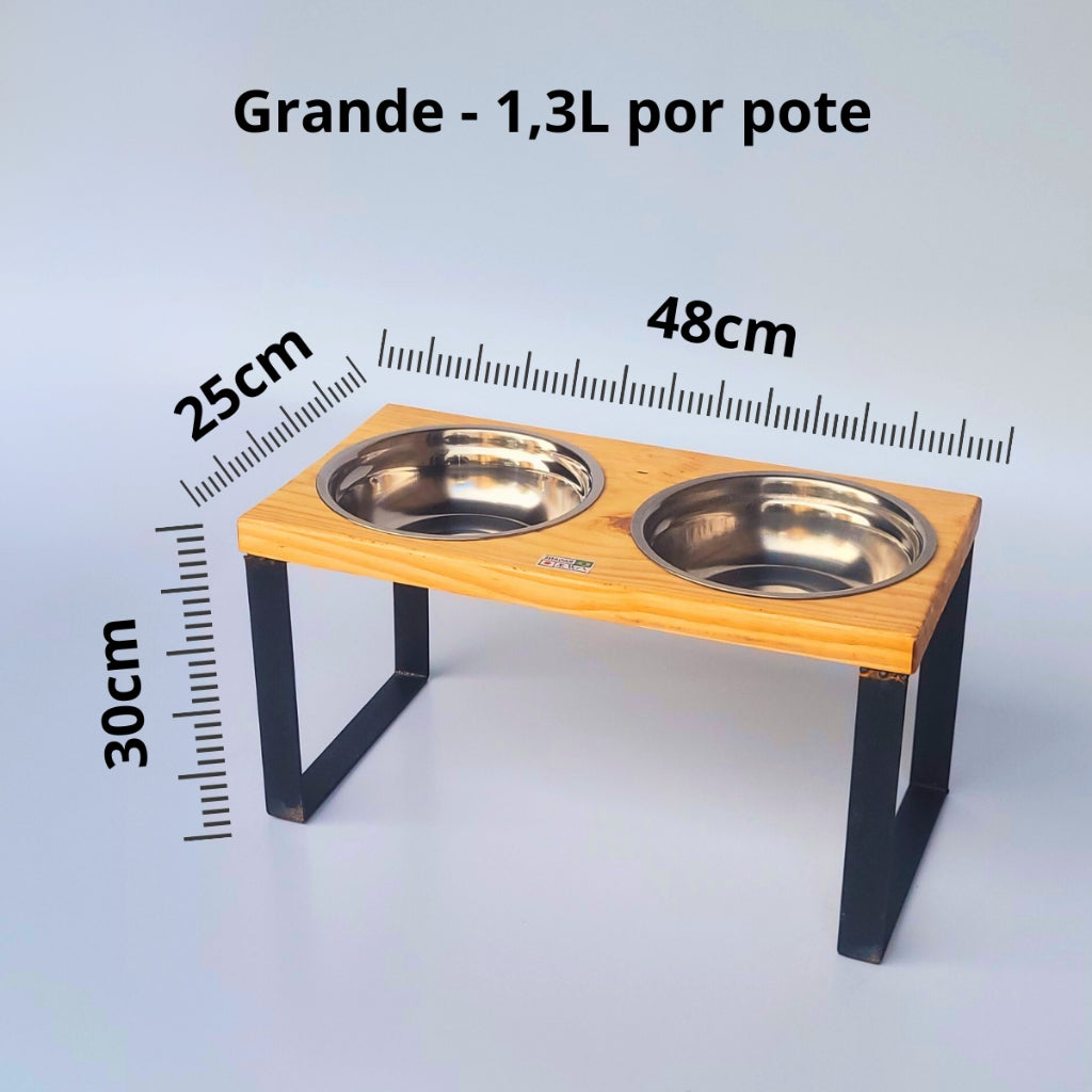 Comedouro e Bebedouro Elevado para Cães e Gatos - Acessório Prático e Confortável