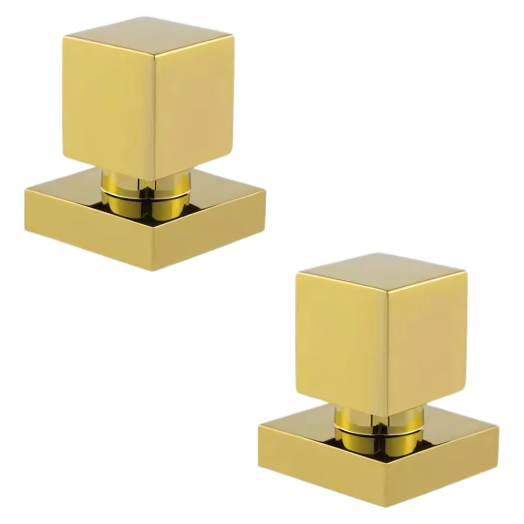 Conjunto de 2 Acabamentos Quadrados em Metal para Registro de Pressão - Acabamento Dourado