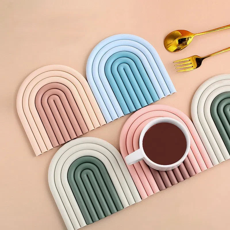 Conjunto de 2 Porta Copos de Silicone Estilo Nórdico Colorido