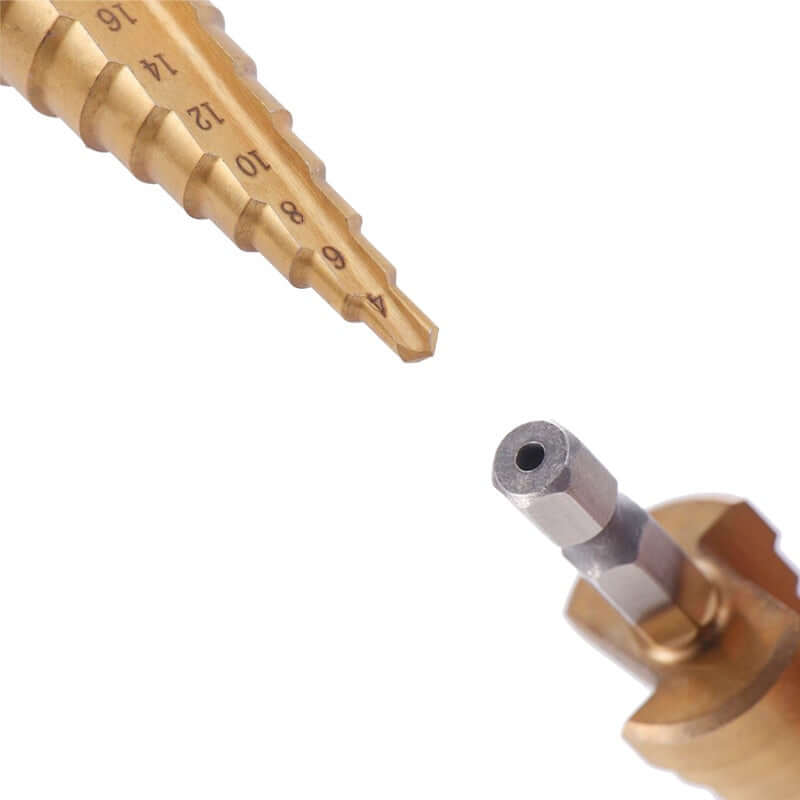 Conjunto de 3 Brocas de Titânio Escalonadas com Estojo Inclusivo