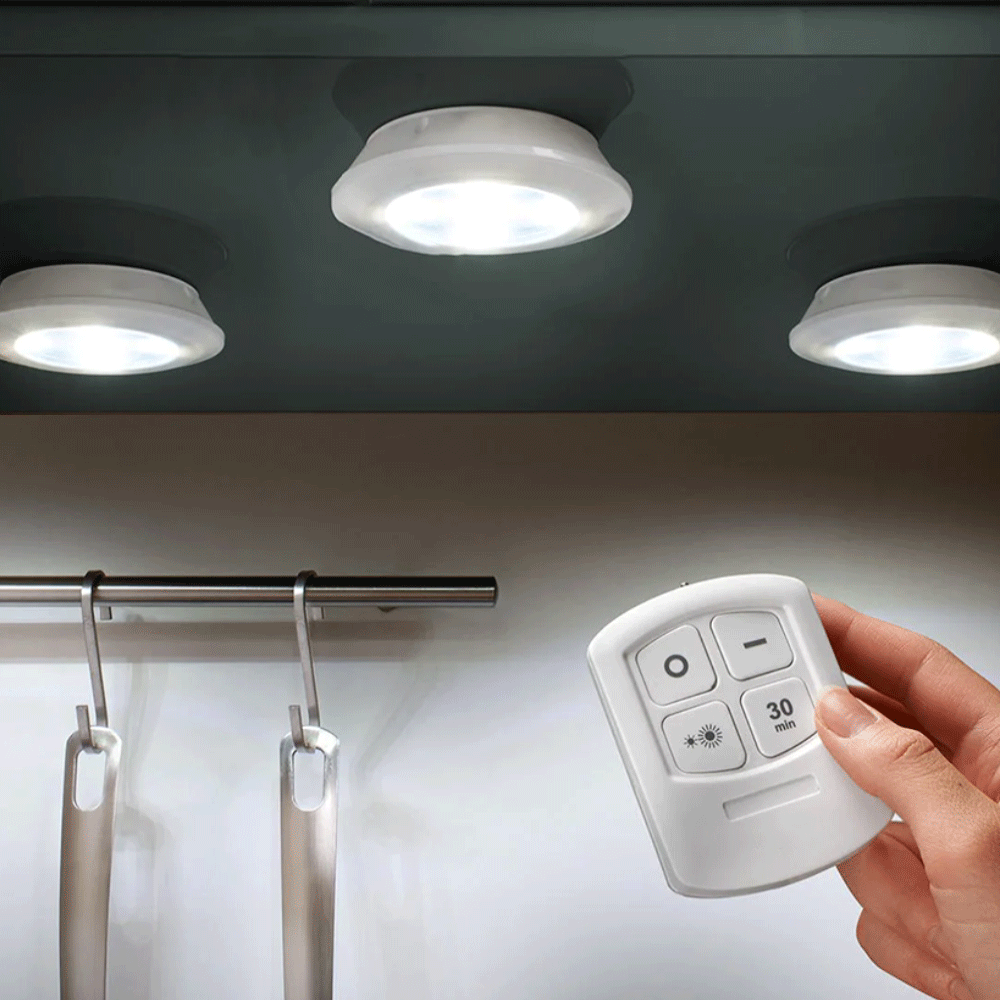 Conjunto de 3 Luminárias LED Sem Fio com Controle Remoto para Iluminação Prática