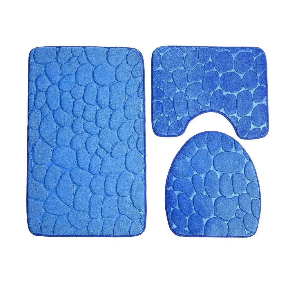Conjunto de 3 Tapetes Antiderrapantes e Absorventes para Banheiro