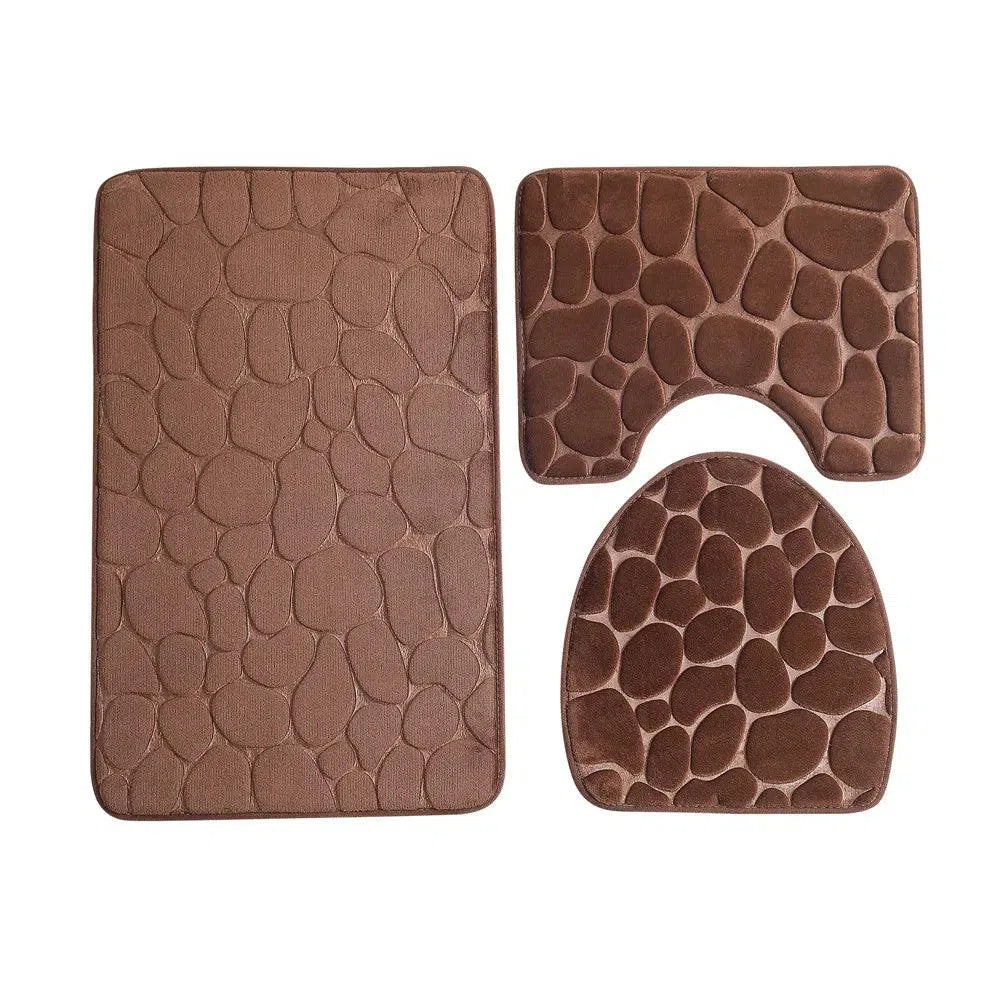 Conjunto de 3 Tapetes Antiderrapantes e Absorventes para Banheiro