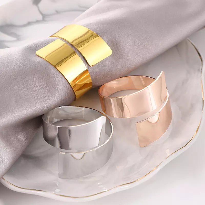 Conjunto de 6 Anéis de Guardanapos de Tecido Espiral - Decoração de Mesa Elegante