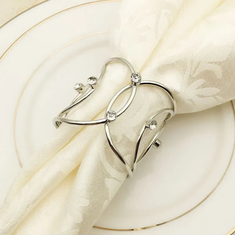 Conjunto de Anéis para Guardanapo em Aço Inoxidável - 6 Peças