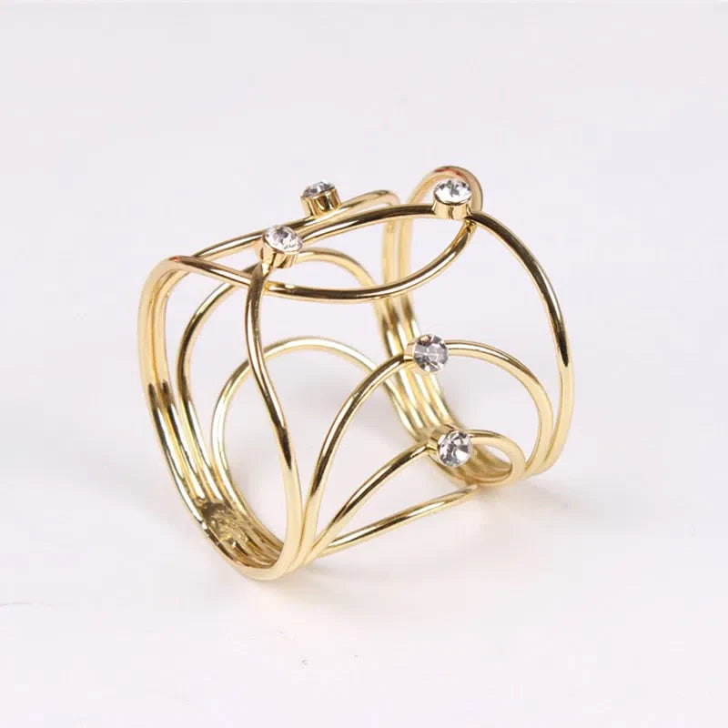 Conjunto de Anéis para Guardanapo em Aço Inoxidável - 6 Peças