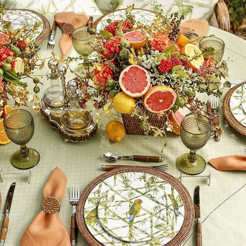 Conjunto de Anéis para Guardanapo em Rattan - 6 Peças