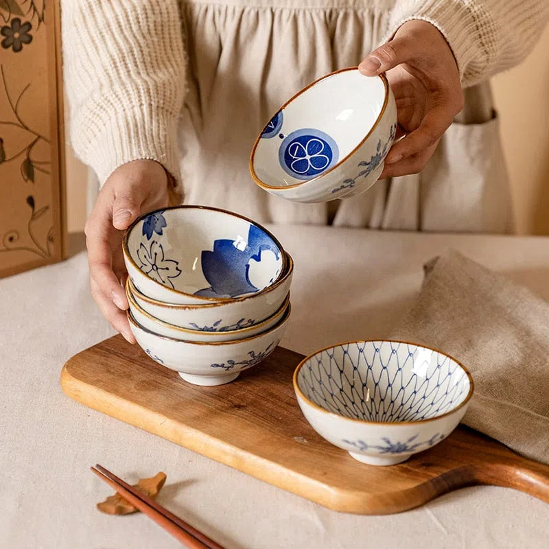 Conjunto de Bowls de Cerâmica Japonesa - Design Elegante e Funcional