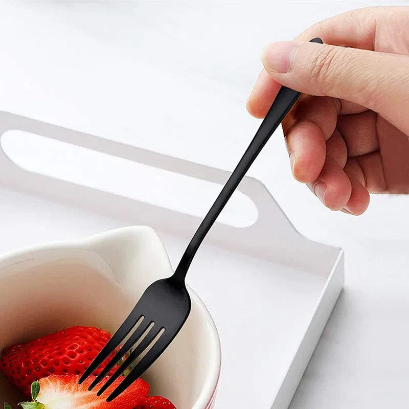 Conjunto de Mini Garfos de Sobremesa em Aço Inox - 6 Peças