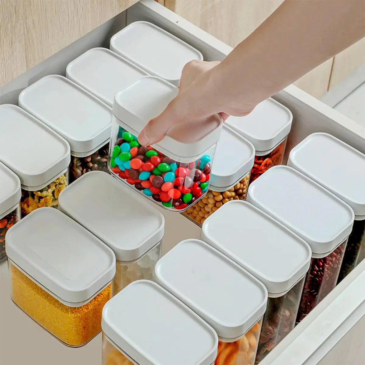 Conjunto de Potes Herméticos 4 Peças para Armazenamento de Alimentos