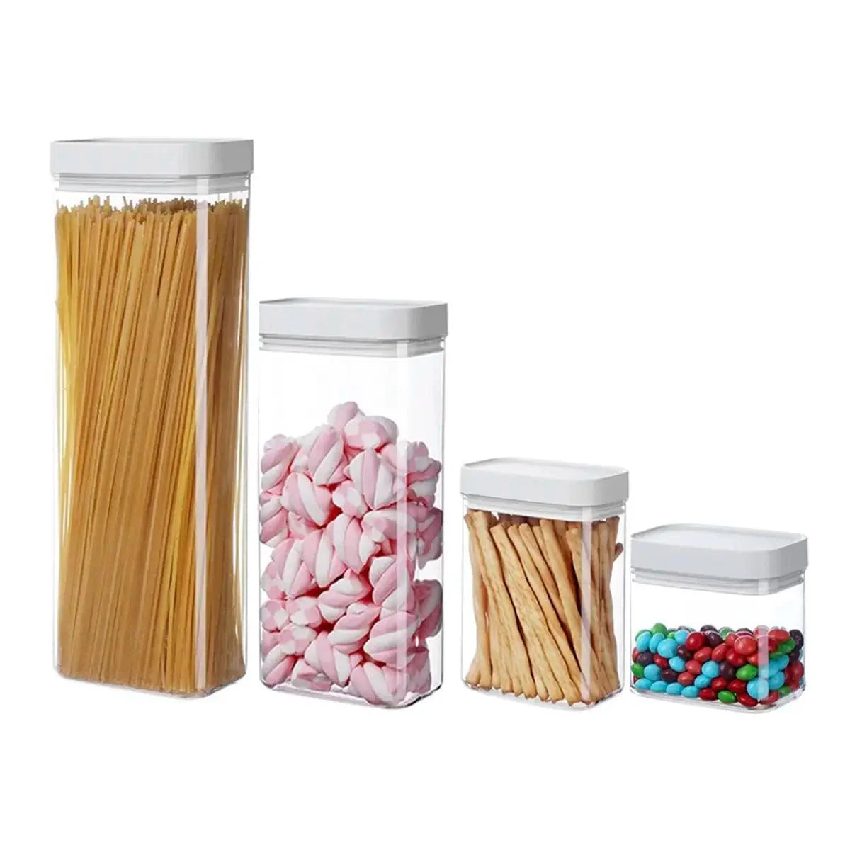 Conjunto de Potes Herméticos 4 Peças para Armazenamento de Alimentos