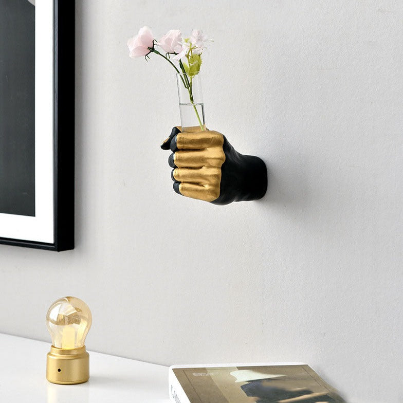 Conjunto de Punho Criativo e Vaso para Arranjo - 2 Peças Decorativas
