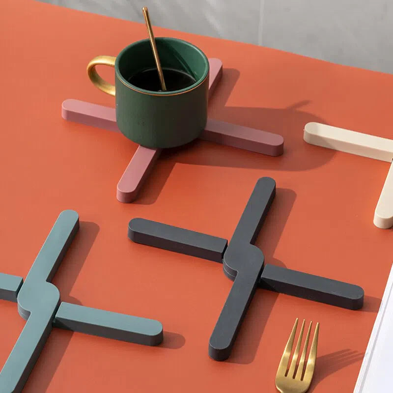 Conjunto de Suportes de Panela em Silicone Dobrável - 4 Unidades