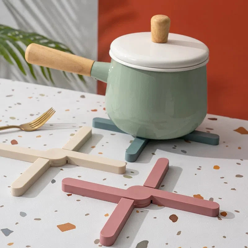 Conjunto de Suportes de Panela em Silicone Dobrável - 4 Unidades
