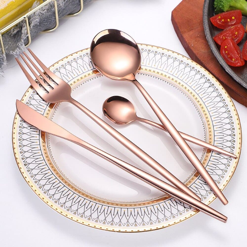 Conjunto de Talheres de Aço Inoxidável 24 Peças - Qualidade Premium