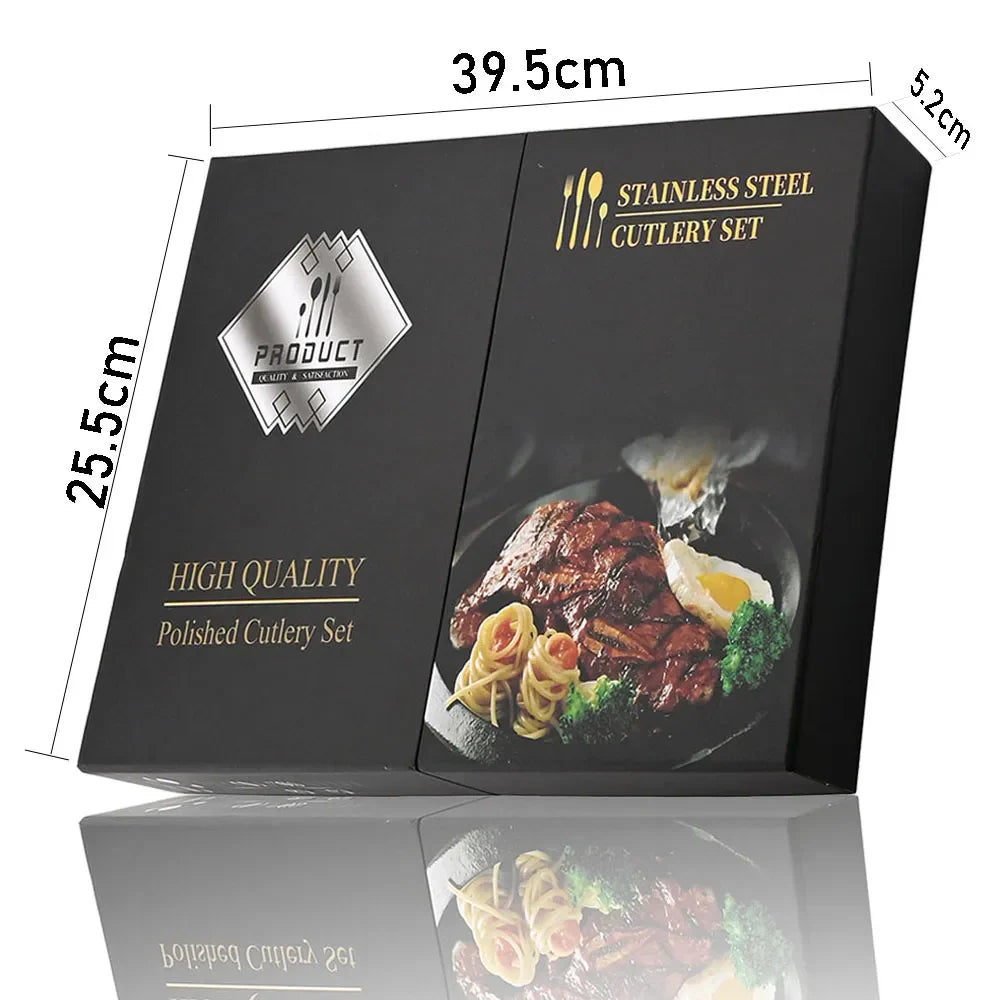 Conjunto de Talheres de Aço Inoxidável 24 Peças - Utensílios de Mesa Duráveis e Elegantes