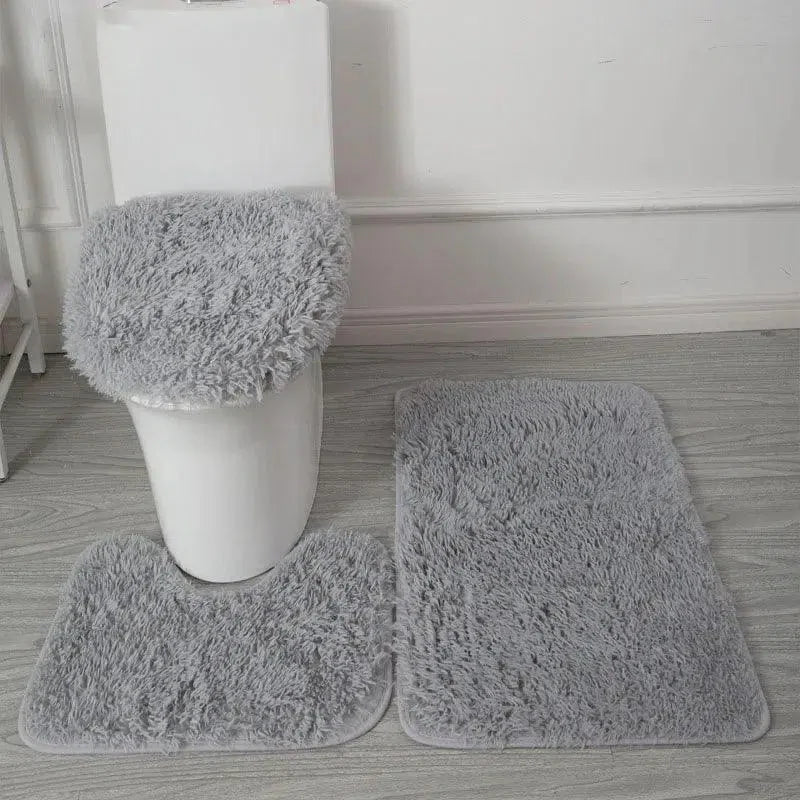 Conjunto de Tapetes Antiderrapantes de Microfibra Ultra Macio com 3 Peças