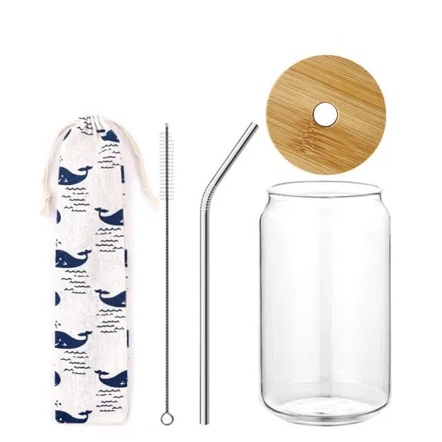 Copo Minimalista com Tampa de Bambu - Capacidade 320ml e 480ml