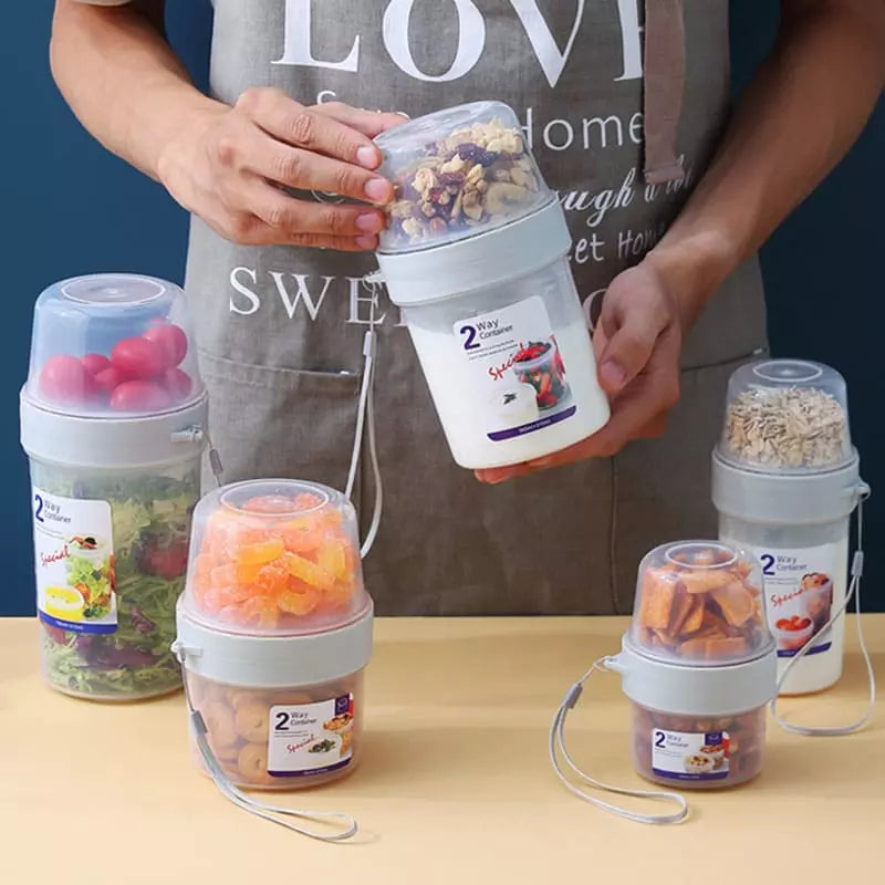 Copo Portátil para Cereais, Saladas e Frutas - Ideal para Café da Manhã