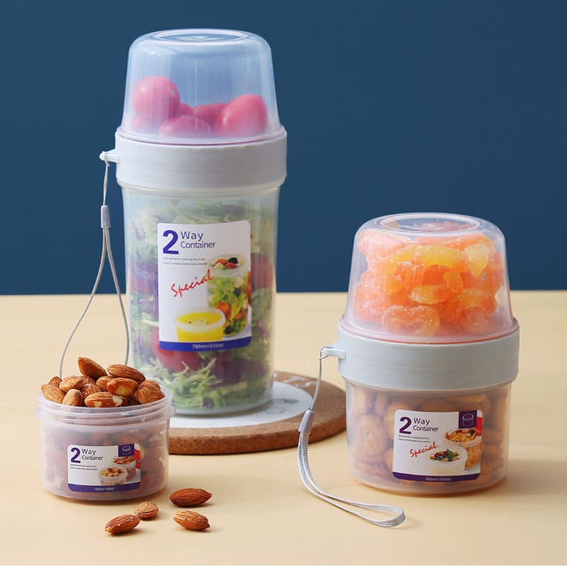 Copo Portátil para Cereais, Saladas e Frutas - Ideal para Café da Manhã