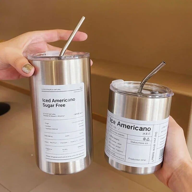 Copo Térmico Inox para Café com Tampa Hermética - Manutenção de Temperatura