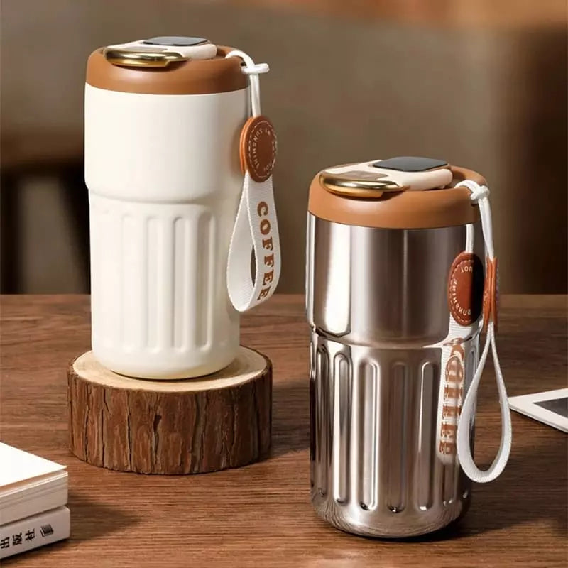 Copo Térmico Inteligente 450ml com Tampa Premium - Ideal para Bebidas Quentes e Frias
