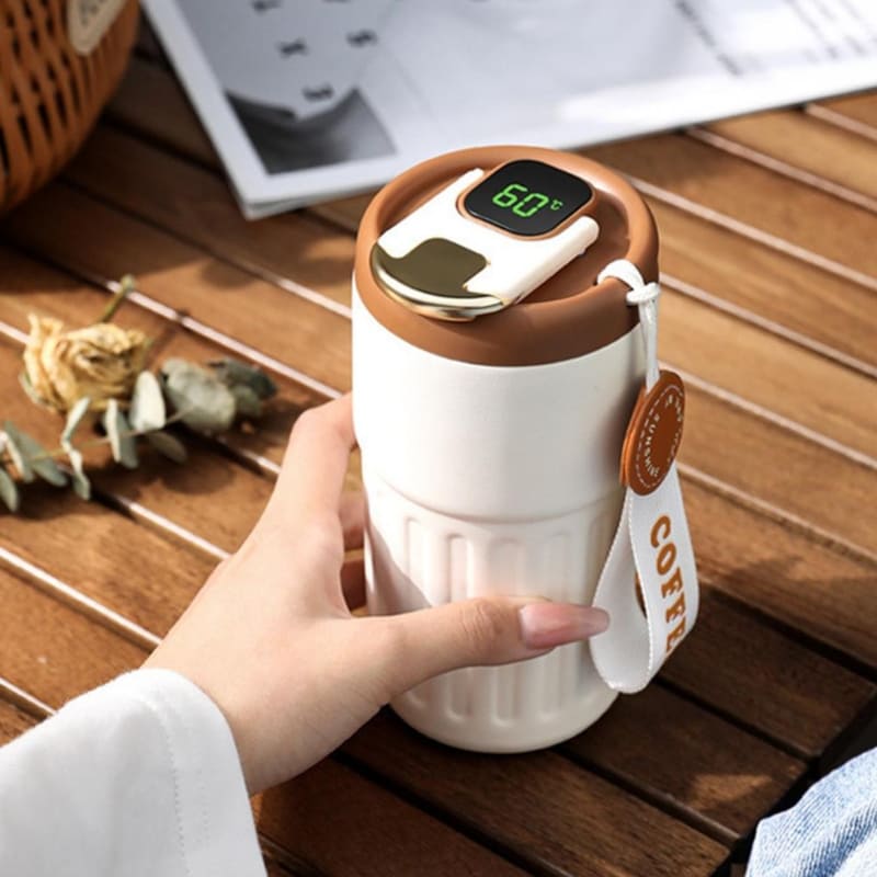 Copo Térmico Inteligente 450ml com Tampa Premium - Ideal para Bebidas Quentes e Frias