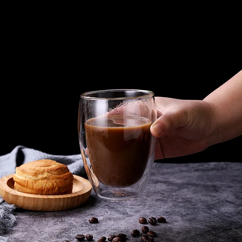 Copo de Vidro com Parede Dupla para Café e Chá - Ideal para Cantinho do Café