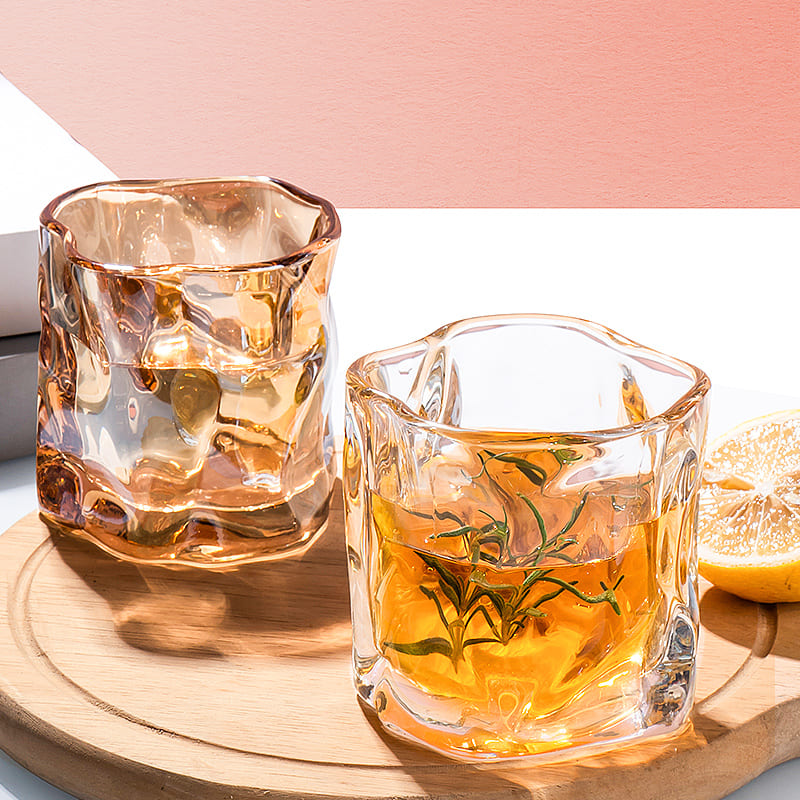 Copo de Whisky de Cristal Irregular para Bar em Casa