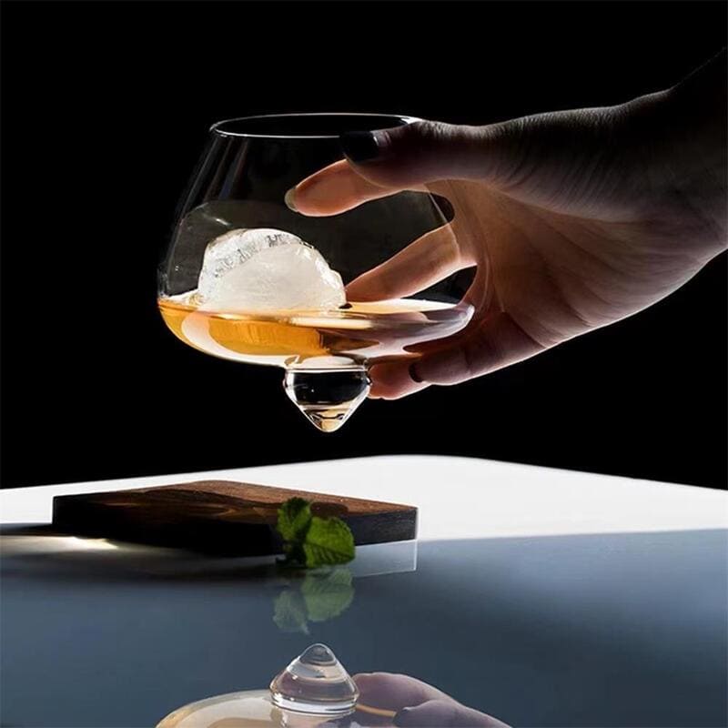 Copo de Whisky em Cristal com Barriga Rotativa para Bar em Casa