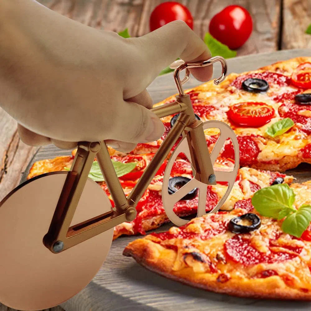 Cortador de Pizza en Forma de Bicicleta - Utensilio de Cocina Divertido y Práctico