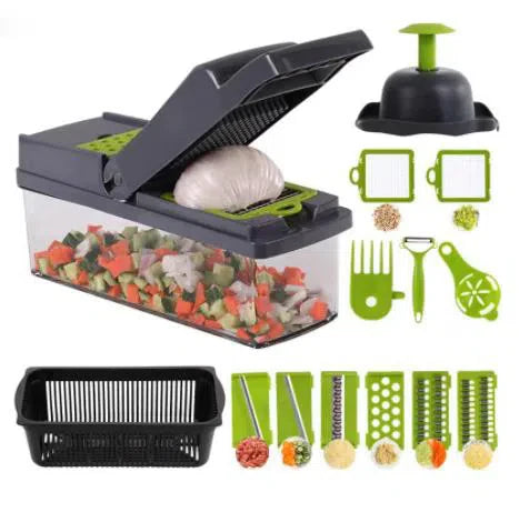 Cortador e Fatiador Multifuncional 14 Funções - Utensílio de Cozinha Prático
