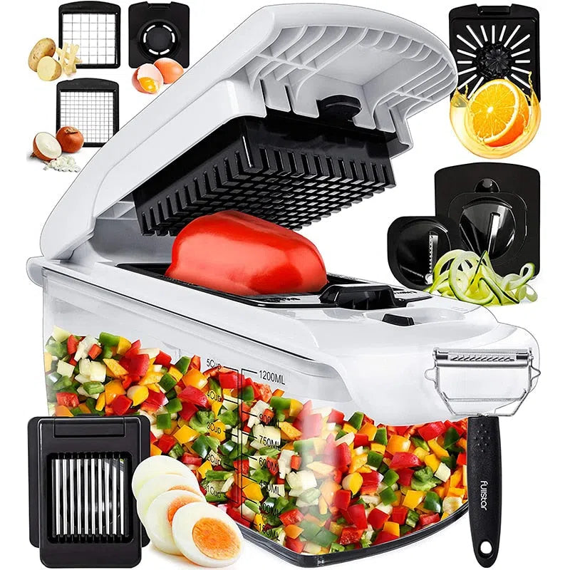 Cortador e Fatiador Multifuncional 14 Funções - Utensílio de Cozinha Prático