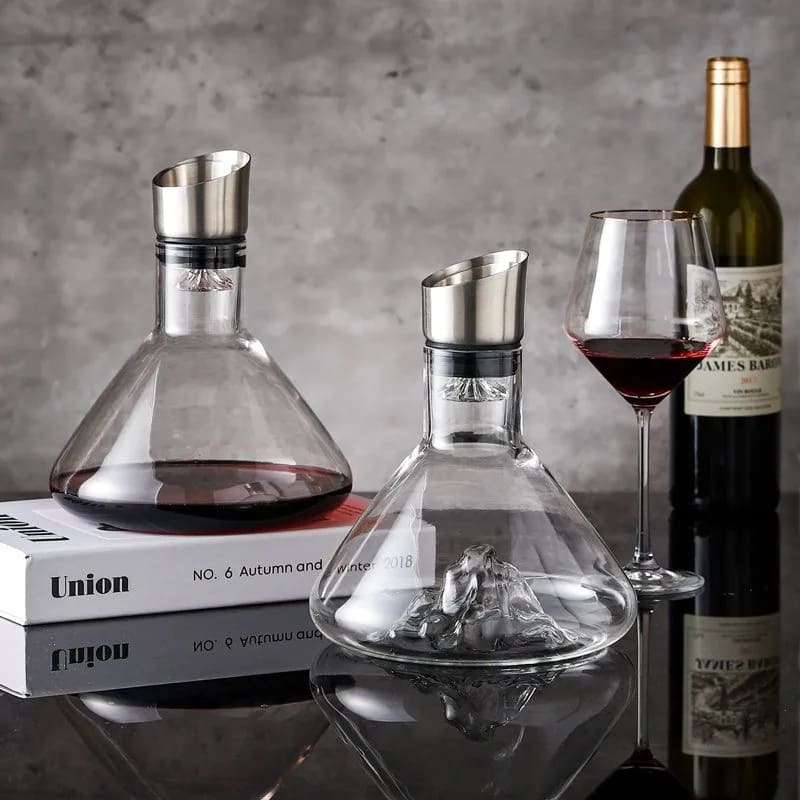Decanter de Vinho de Vidro Iceberg com Aerador para Home Bar