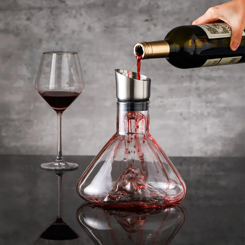 Decanter de Vinho de Vidro Iceberg com Aerador para Home Bar
