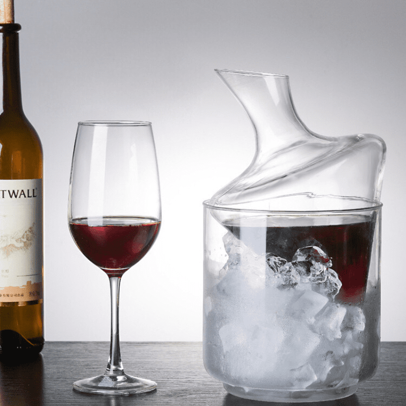 Decanter de Vinho e Whisky com Balde de Gelo em Vidro para Bar