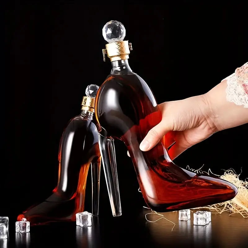 Decanter de Vinho e Whisky em Vidro com Design de Sapato para Bar em Casa