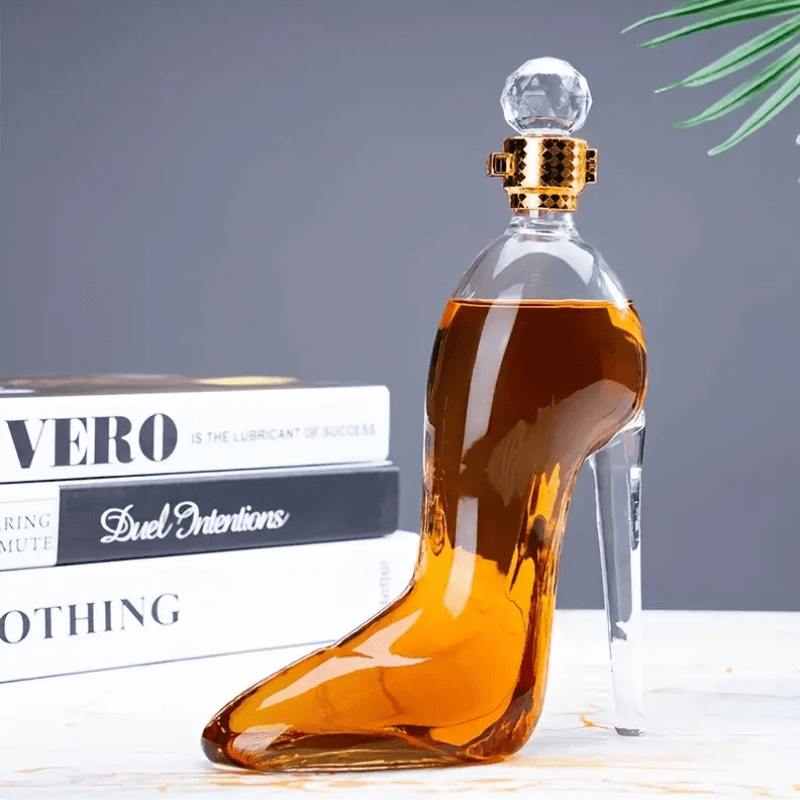 Decanter de Vinho e Whisky em Vidro com Design de Sapato para Bar em Casa