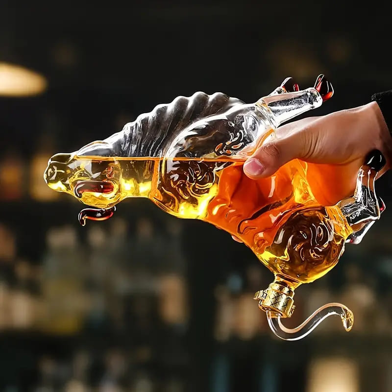 Decanter de Vinho e Whisky em Vidro para Bar em Casa - Design Touro