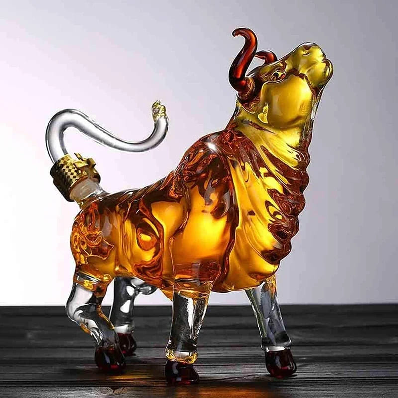 Decanter de Vinho e Whisky em Vidro para Bar em Casa - Design Touro
