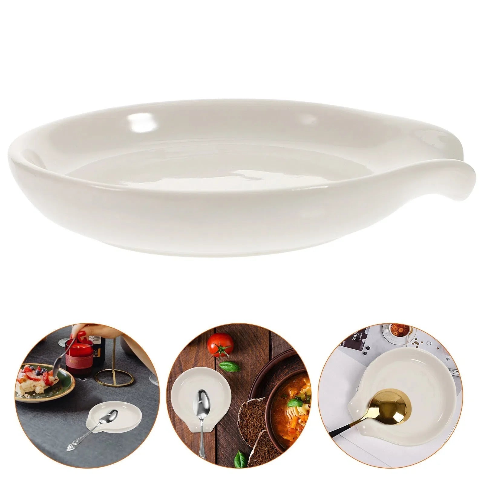 Descanso de Colher de Cerâmica para Cozinha - Suporte para Utensílios de Cozinha