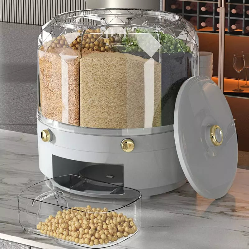 Dispensador de Alimentos e Cereais Giratório para Armazenamento Prático