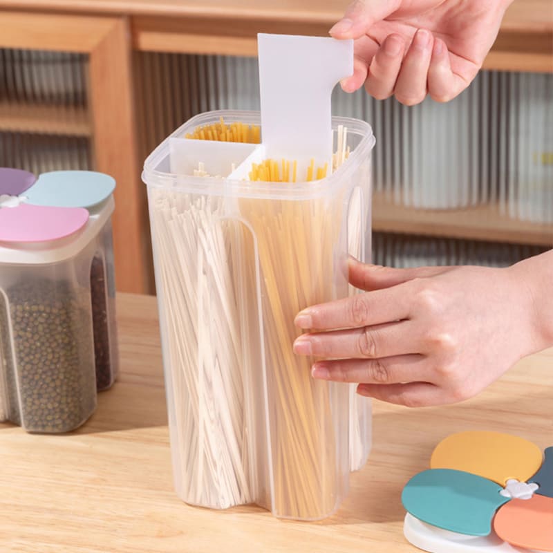 Dispensador de Alimentos e Cereais com Divisórias - Organizador Prático para Cozinha