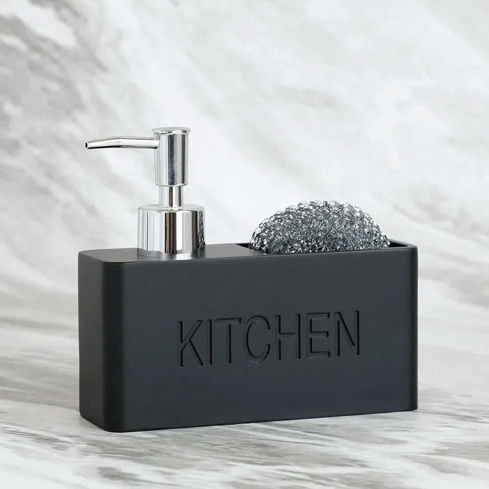 Dispenser de Detergente com Suporte para Esponja de Cozinha